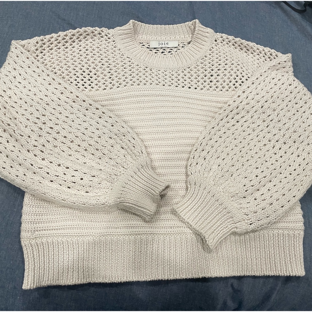 Joie open knit cotton blend sweater
